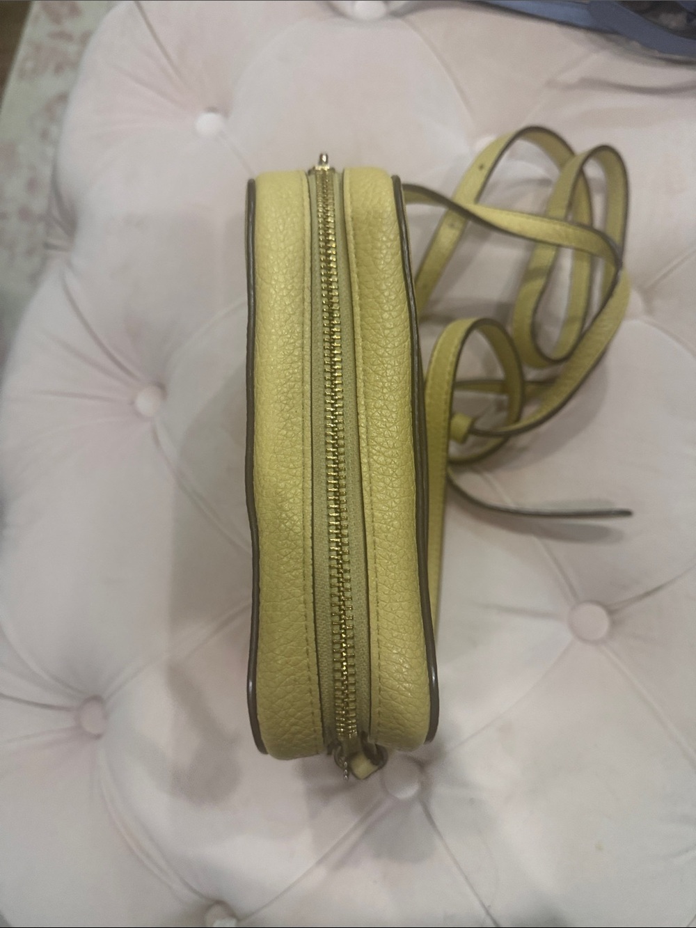 Coach Yellow Pebbled Leather Crossbody with Belle Motif - Picture 6 of 6